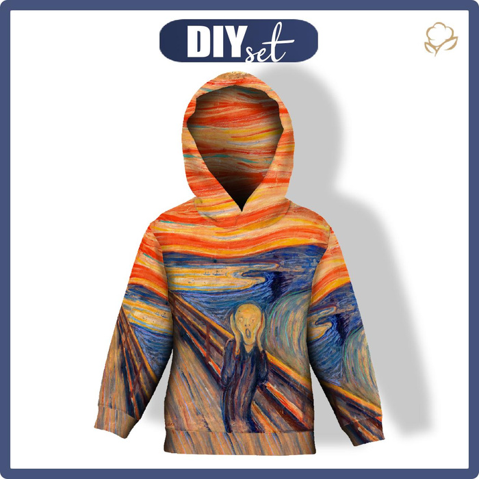 KID'S HOODIE (ALEX) - THE SCREAM (Edvard Munch) - looped knit fabric (158/164)