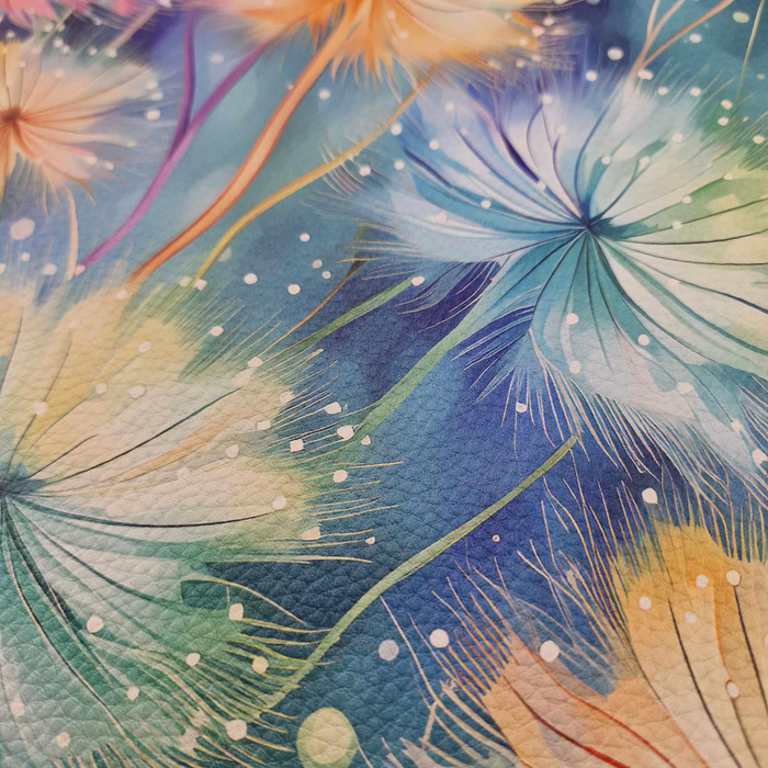 PASTEL FLOWERS WZ.10 (46 cm x 50 cm) - dickes geprägtes Kunstleder