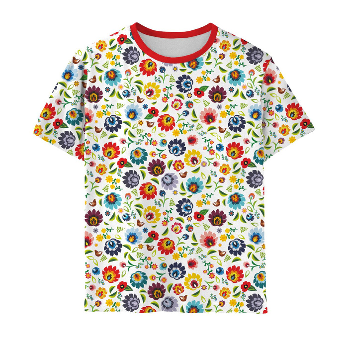 CHILDREN'S PAJAMAS "ADA" - LOWICZ FOLKLORE / white - Bamboo Single Jersey with elastan (146/152)