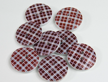 Dřevěný knoflík KOSTKA hnědá