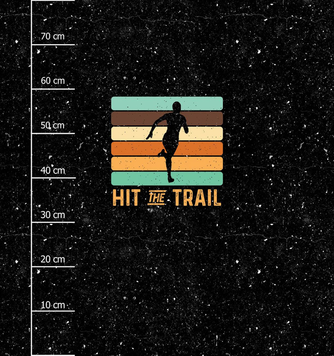 HIT THE TRAIL / black - panel (75cm x 80cm)