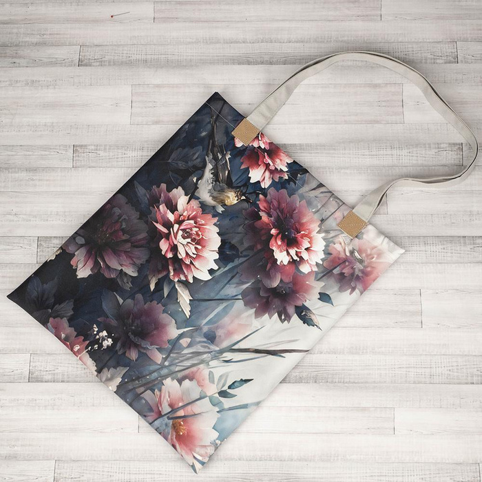 SHOPPER KABELKA - VINTAGE FLOWERS vz. 9 - voděodolná tkanina - Sada šití