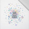 CUTE HIPPO - panel (60cm x 50cm)   Baumwoll Webware