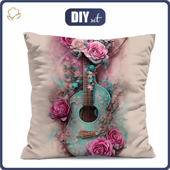 KISSEN 45x45 - GITARRE MIT ROSEN - Nähset