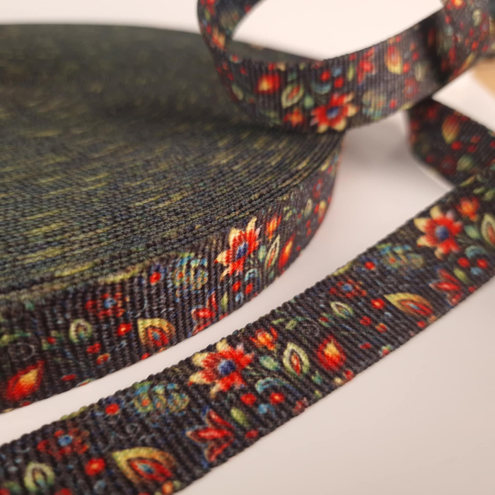 Webbing Tape with Print 25mm -  Folk Art wz.7 