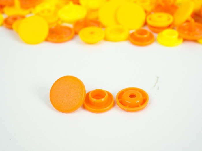 Color Snaps PRYM Love, plastic fasteners 12,4 mm - 30 sets - lemon / canary yellow / apricot