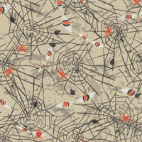 HALLOWEEN SPINNENNETZ AUGEN - Baumwoll Webware
