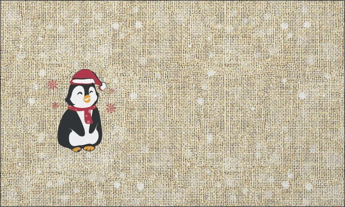 PINGUIN NIKOLAUS - Baumwoll Webware Panel / Größe nach Wahl