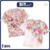 2-PACK - T-SHIRT DZIECIĘCY - MALWY wz. 2 / WATERCOLOR FLOWERS WZ. 6 - ZESTAW DO USZYCIA (128/134)