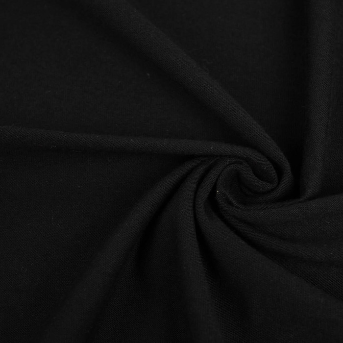 T-shirt knit fabric 100% cotton 170g - BLACK (D-16)