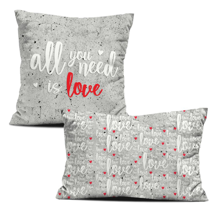 OZDOBNÉ POLŠTÁŘE - ALL YOU NEED IS LOVE / beton