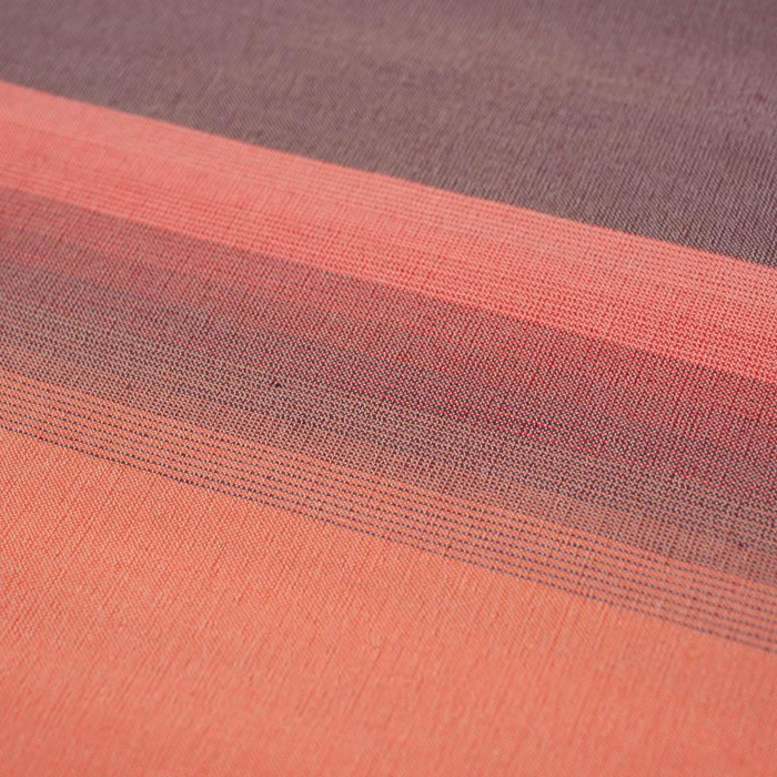 WHITE- SALMON PINKI STRIPES - Panel / Thin elastic cotton woven fabric