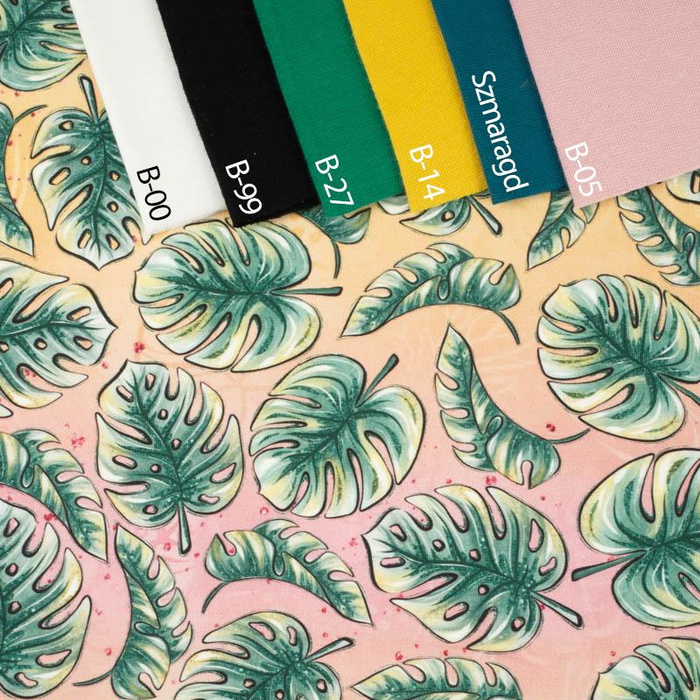 TROPICAL MONSTERAS - Cotton woven fabric