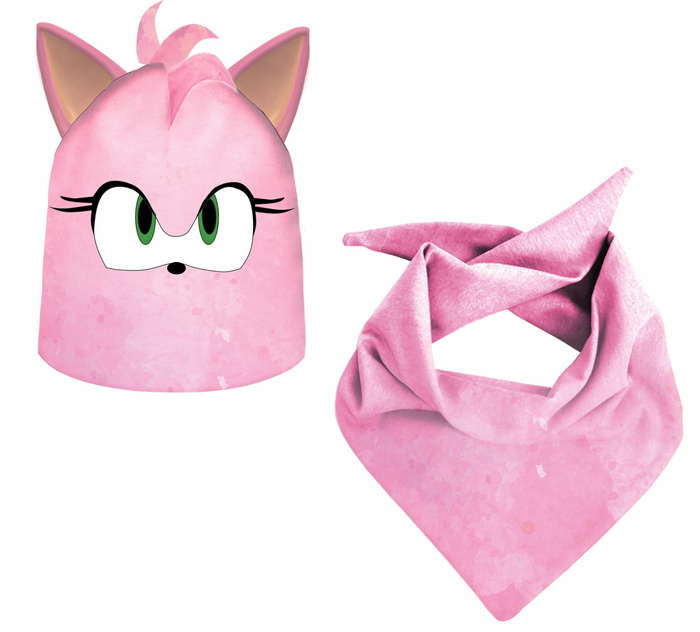 KINDER MÜTZE UND SCHAL - PINK HEDGEHOG 44-47