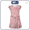 DRESS "EMMA" - SWALLOWS (minimal) / CAMOUFLAGE pat. 2 (rose quartz) - Viscose jersey with elastane XXL