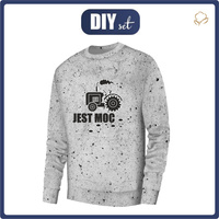 PÁNSKÁ MIKINA (OREGON) BASIC - JEST MOC / BETON - teplákovina XL