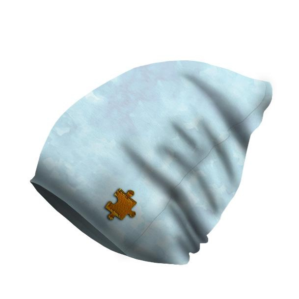 "Beanie" Mütze - CAMOUFLAGE m. 2 / hellblau 54-56