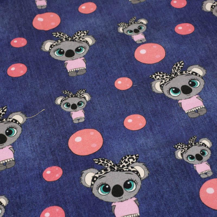 KOALA A BUBLINY / ACID WASH VZ. 3 GRANÁTOVÝ - single jersey 