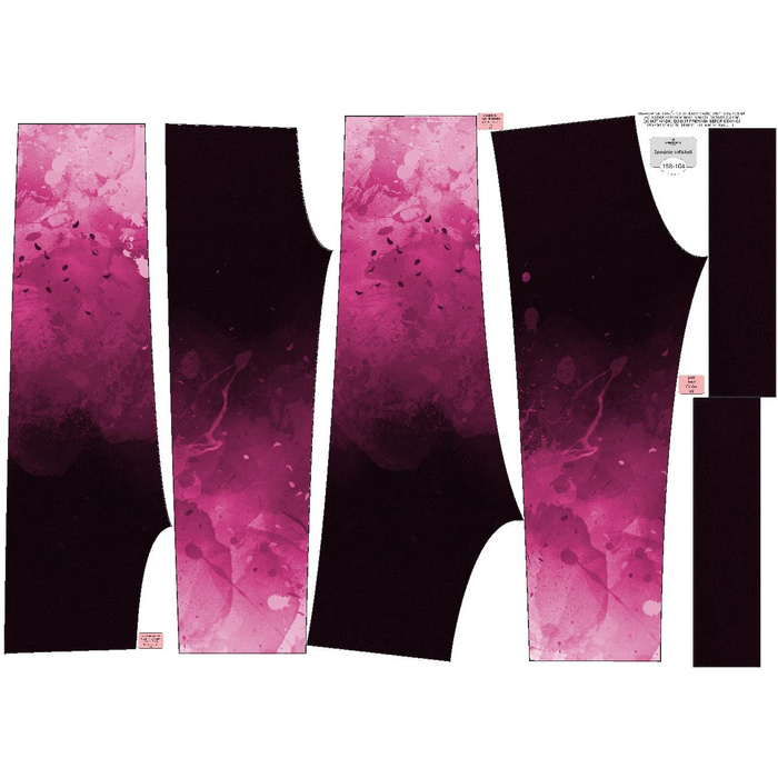 CHILDREN'S SOFTSHELL TROUSERS (YETI) - SPECKS (fuchsia) / black (98/104)