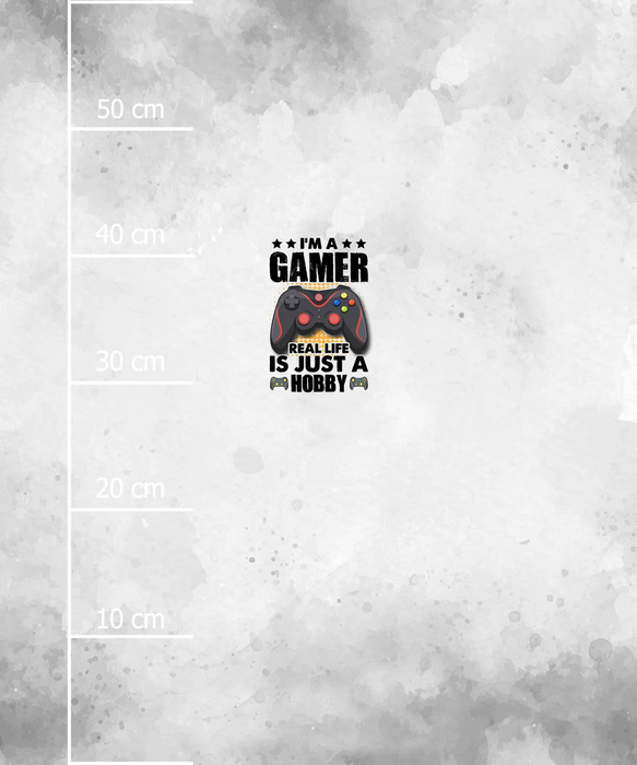 GAMER / white - PANEL (60cm x 50cm) SINGLE JERSEY