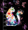 WATERCOLOR CAT PAT. 2 - panel (75cm x 80cm) brushed knitwear with elastane ITY