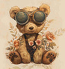 BEAR STEAMPUNK FOREST VZ. 2 - panoramic panel softshell (60cm x 140cm)
