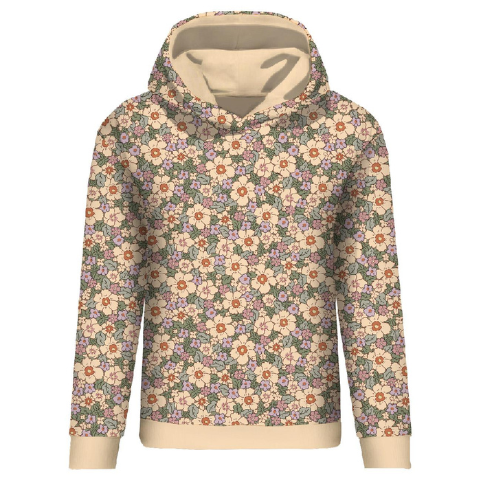 BLUZA DAMSKA (POLA) CLASSIC Z KAPTUREM - PASTELOWE KWIATY WZ. 2 - zestaw do uszycia XXXL