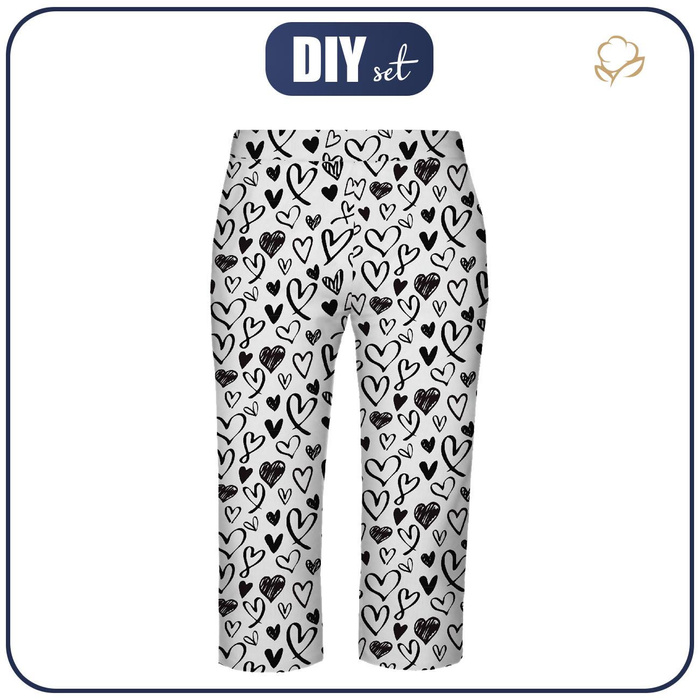 Pyjamas - Caprihose - HERZEN / schwarz - S