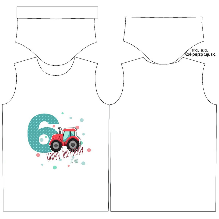 T-SHIRT DZIECIĘCY - 6 URODZINY / TRAKTOR - single jersey (128/134)