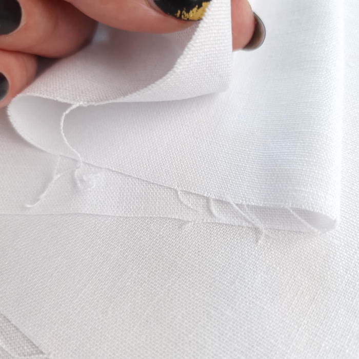 Linen fabric with spandex - WHITE