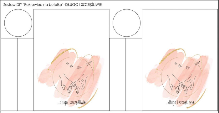 Weinflaschen-Überzug - DŁUGO I SZCZĘŚLIWIE...- DIY set