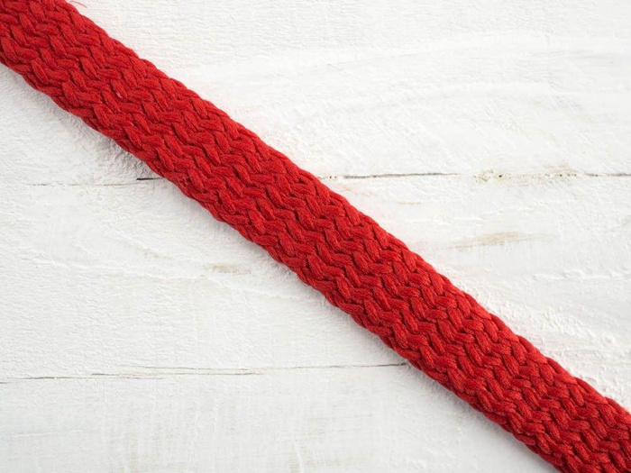 Flat String, width 8 mm - red