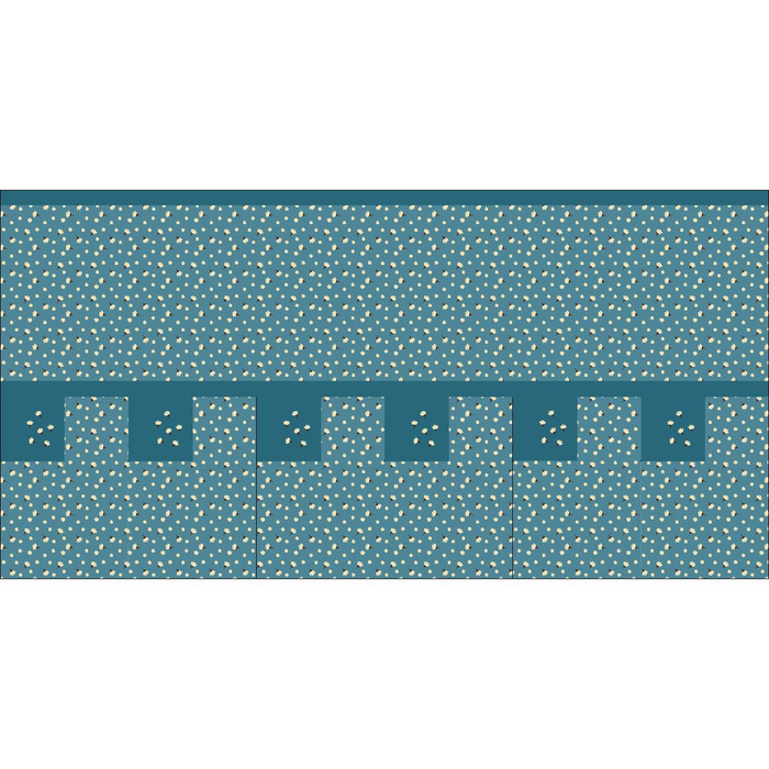 SERVIETTEN UND TISCHLÄUFER - WEIßE BLÜMCHEN / smaragd - Nähset