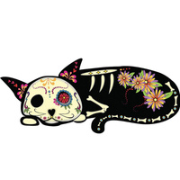 SPACÍ KOČKA CARLA (DIA DE LOS MUERTOS)   - panel 75cm x 80cm