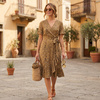 Viscose Crepe - ABSTRACT ANIMAL PRINT / camel