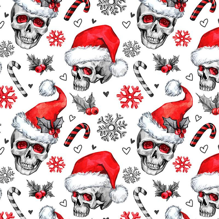 CHRISTMAS SKULLS - brushed knitwear with elastane ITY