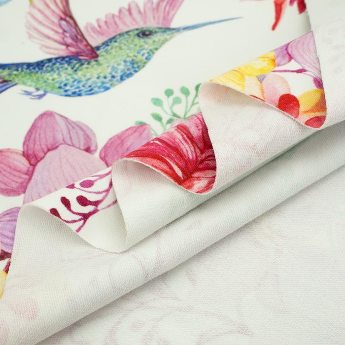 KOLIBRIS UND BLUMEN -  French Terry mit Elasthan