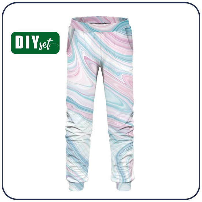CHILDREN'S JOGGERS (LYON) - WATERCOLOR - looped knit fabric (86/92)