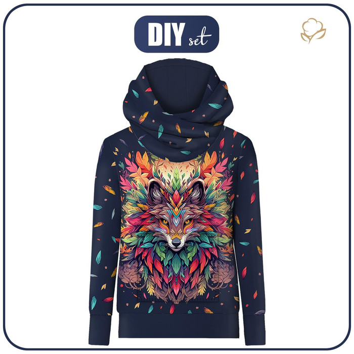 HYDROPHOBER HOODIE UNISEX - Animals mandala wz.1 - Nähset