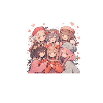 ANIME FRIENDS VZ. 2 - Panel (75cm x 80cm) Voděodolná tkanina Oxford