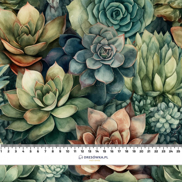 SUCCULENT PLANTS WZ. 8- Welur tapicerski