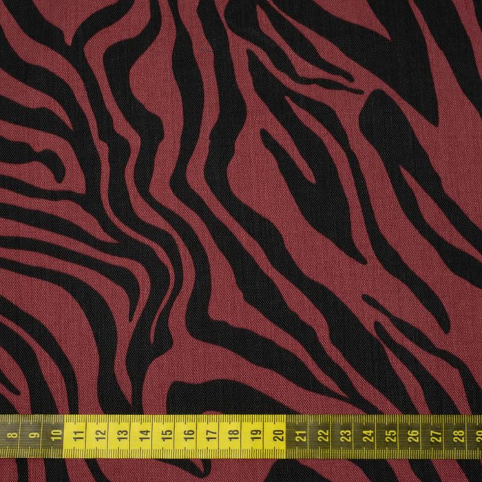 ZEBRA / dunkelrot - Lyocell-Webware