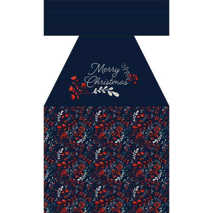 ŚWIĄTECZNY FARTUSZEK - FOLKOWY FLORAL wz. 4 / czerwony (FOLKOWY LAS)