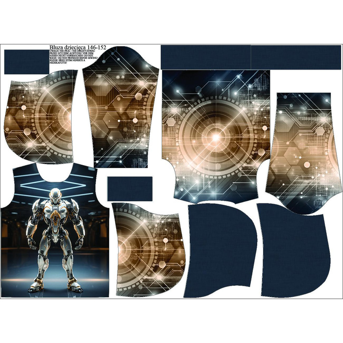 DZIECIĘCA BLUZA Z KAPTUREM (ALEX) - ROBOT WZ.2- zestaw do uszycia (110/116)