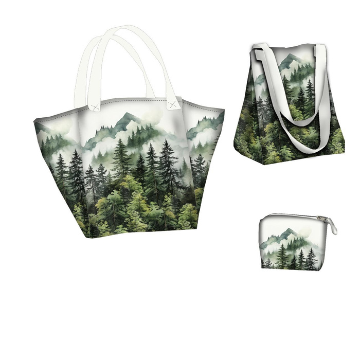 Taška XL s sáčkem 2 v 1 - WATERCOLOR FOREST WZ.2