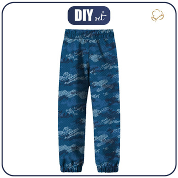 SOFTSHELL-HOSE (YETI) - CAMOUFLAGE - Kritzelei / classic blue (110/116)