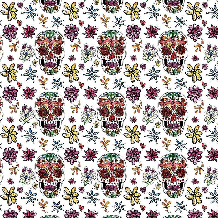 TOTENKÖPFE Ms. 2 / weiß (DIA DE LOS MUERTOS)