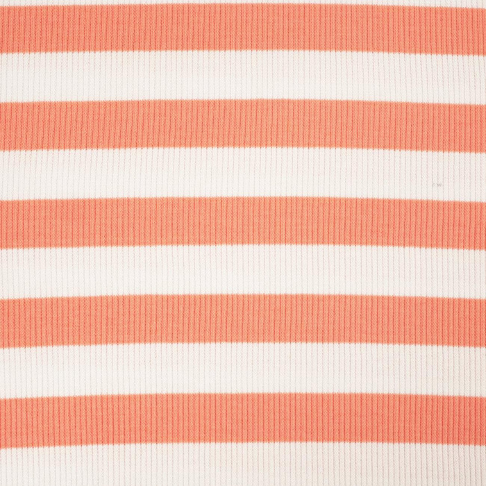 Rib Jersey fabric Unicolour - STRIPES / PEACH FUZZ (D-172)