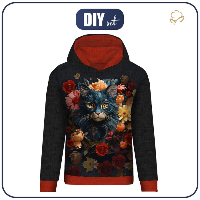 CLASSIC DAMEN HOODIE (POLA) - Animals mandala wz.7 - Nähset