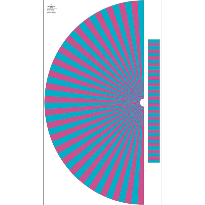 Skirt panel "MAXI" - PINK-TURQUOISE STRIPES